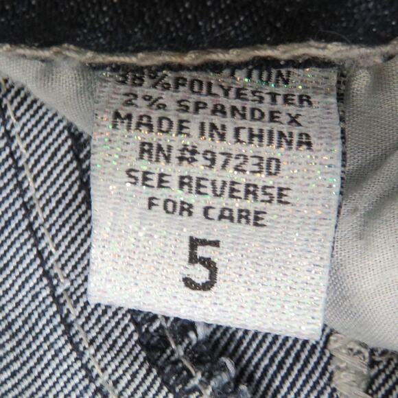 Y2k Almost Famous Ripped Low Rise Flared Jeans Size 5 Waist 28" - Picture 5 of 5